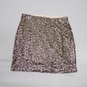Gold Sequin Mini Skirt